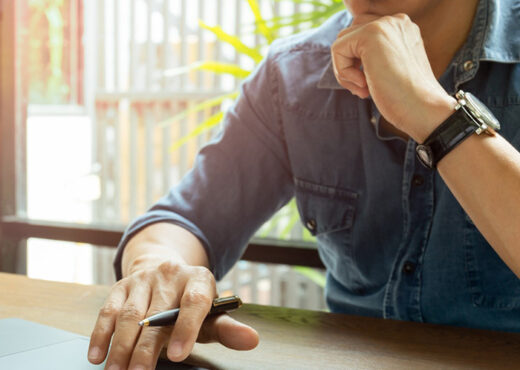 man on computer