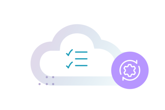 CIS approved images and policies, cloud, checkmarks, gear